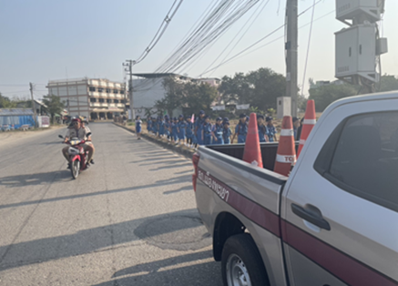 การรักษาความปลอดภัยและอำนวยความสะดวกด้านการจราจร “กิจกรรมเดินทางไกลลูกเสือ ยุวกาชาดโรงเรียนอนุบาลพะเยา”